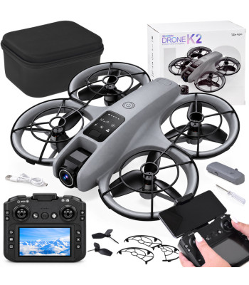 Dronas su kamera, nuotoliniu būdu valdomas kvadrokopteris su LCD ekrano pultu, RC0775