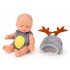 Mini lėlė-kūdikis elniuko kostiumu su judančiomis rankomis, kojomis ir galva, 11 cm, ZA6454