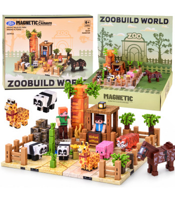 Magnetinis konstruktorius ZOO – kubeliai ir pikseliai, 247 elementai, ZA6379