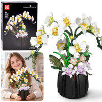 Konstruktoriaus kaladėlių rinkinys „Orchidėja vazone“ – 1014+ elementų, ZA6378