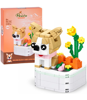 Konstrukcinės kaladėlės „Šuneliai ant pagrindo“ – Shiba Inu, 210 elementų, ZA6620 H
