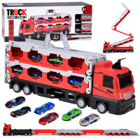 Žaislinis TIR autovežis su 6 automobiliais, dviejų lygių, ZA6587, 200 cm