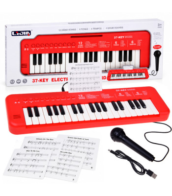 Interaktyvus vaikų elektroninis keyboardas su mikrofonu, IN0190, 37 klavišai