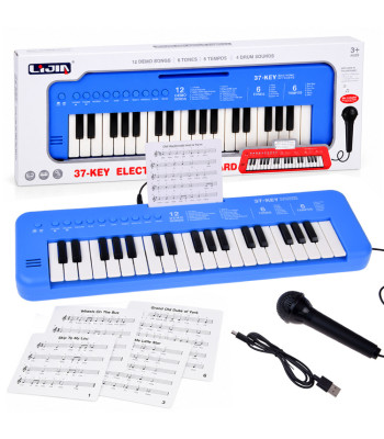 Elektroninis keyboardas vaikams su mikrofonu IN0190, 37 klavišai