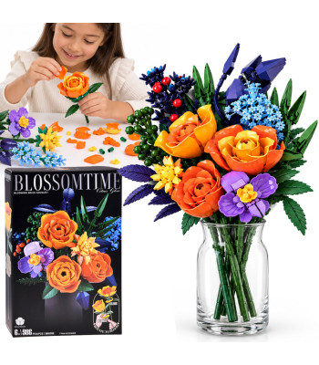 Konstruktorius gėlių puokštė su žydėjimo efektu, 986 elementai, ZA6287