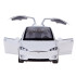 Baltas metalinis pulteliu valdomas automobilis su LED žibintais ir dūmų efektu – Tesla Model X RC0772, 1:22
