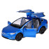 Metalinis pulteliu valdomas automobilis su LED šviesomis ir dūmų efektu, mėlynas – Tesla Model X RC0772, 1:22