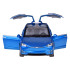 Metalinis pulteliu valdomas automobilis su LED šviesomis ir dūmų efektu, mėlynas – Tesla Model X RC0772, 1:22