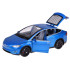 Metalinis pulteliu valdomas automobilis su LED šviesomis ir dūmų efektu, mėlynas – Tesla Model X RC0772, 1:22