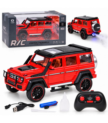 Nuotoliniu būdu valdomas metalinis automobilis su atidaromomis durelėmis, LED žibintais ir dūmų efektu – Brabus G800 RC0771