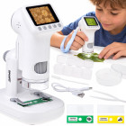 Skaitmeninis mikroskopas vaikams su LCD ekranu ir 1600x didinimu, 1080P, ES0030