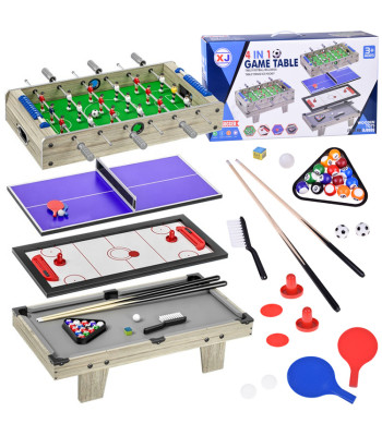 Žaidimų stalas 4 viename: stalo futbolas, oro ritulys, stalo tenisas ir biliardas, GR0770