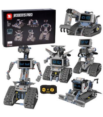 Nuotoliniu būdu valdomų konstruktorių rinkinys robotams, 5 viename, RC0742
