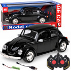 Nuotoliniu būdu valdomas RC automobilis „Garbus“ – retro, juodas, 1:16, 27 MHz, RC0759