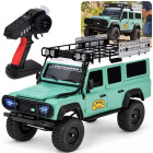 Nuotoliniu būdu valdomas visureigis Land Rover Defender 110, žalias, 4WD, 2,4 GHz, 1:18, MN-111, RC0762