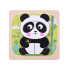 Medinės dėlionės su gyvūnais: panda, dramblys, višta ir tigras, 4 vnt., ZA6259