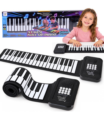 Susukamas elektroninis pianinas vaikams – 37 klavišai, 55,5 × 12 cm, IN0188