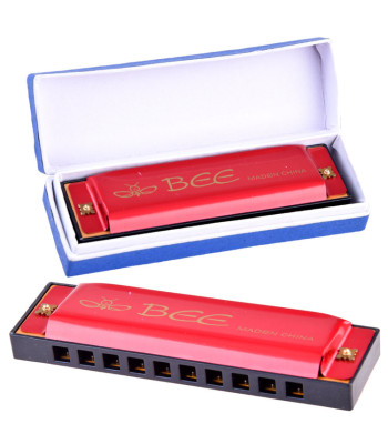 Vaikiška metalinė lūpinė armonikėlė „Organki Bee“ – 10 × 3 × 1,5 cm, IN0126 CZ
