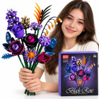 Konstrukcinės kaladėlės – tamsių rožių puokštė „Black Rose“, 665 dalių, ZA6264