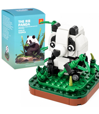 Techninių kaladėlių rinkinys „Laukiniai sausumos gyvūnai“ – panda, ZA5852 A, 132 detalės