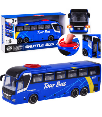 Interaktyvus turistinis autobusas su šviesos ir garso efektais, atidaromomis durimis, 1:16, ZA6388