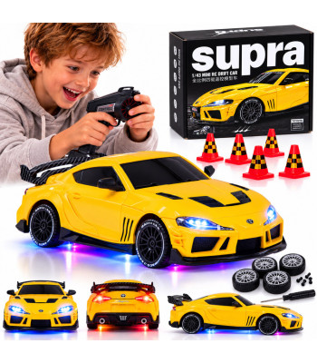 Nuotoliniu būdu valdomas Toyota Supra Drift automobilis, 4x4, LED, RC0803, 1:43