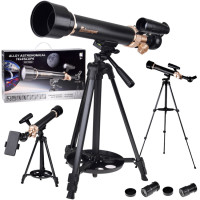 Astronominis teleskopas su aliumininiu stovu ir priedais, 30x/60x, 500 mm, ES0028