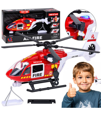 Žaislinis gelbėjimo sraigtasparnis „Air Fire“ su šviesos ir garso efektais, 30 cm, ZA6393