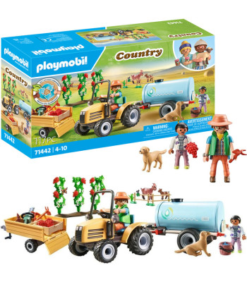 Playmobil Country ūkio rinkinys su traktoriumi, priekaba, cisterna ir figūrėlėmis, ZA6737, 117 elementų