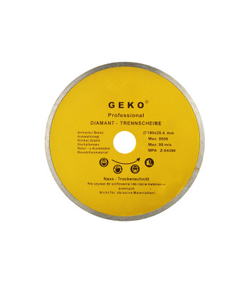 Ištisinis deimantinis pjovimo diskas GEKO (50) 180mmx25,4