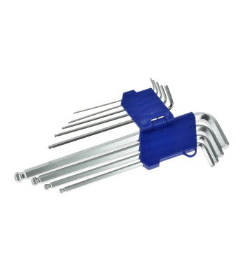 Šešiakampių raktų komplektas Geko, 9 vnt., 1,5–10 mm, 230 mm (5/40)
