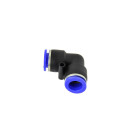 Automatinė kampinė PU/PE pneumatinės žarnos jungtis L tipo 6 mm (50/100/500)
