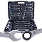 Kombinuotųjų raktų su terkšle komplektas, 22 vnt. 6–32 mm