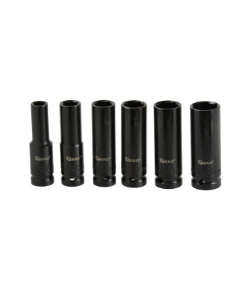 Ilgų smūginių galvučių rinkinys, 6 dalių, 1/2", 10–21 mm