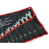 Plokščiųjų ir žiedinių raktų satininis komplektas, CrV, 12 vnt., 6–22 mm