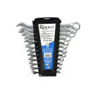 Satinuotų plokščių ir žiedinių raktų rinkinys CRV/CLIP (20), 12 dalių, 6–22 mm