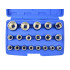 19 dalių dvylikampių galvučių rinkinys su plastikiniu lagaminėliu, Gear Lock, 8–32 mm