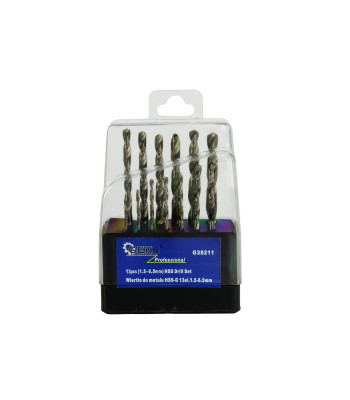 Sidabrinių metalo grąžtų komplektas GEKO, 1,5–6,5 mm, 13 vnt. (25/100)