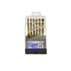 Grąžtų komplektas metalui HSS TiN plastikiniame dėkle, 19 vnt., 1–10 mm (5/50)