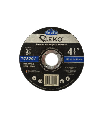Metalo pjovimo diskas GEKO PREMIUM Inox (10/100/400) 115x1,0x22,23