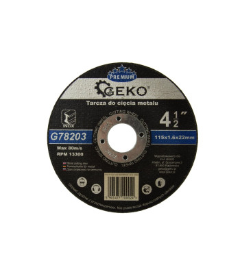 Pjovimo diskas metalui INOX GEKO PREMIUM 115x1.6 (10/100/400)