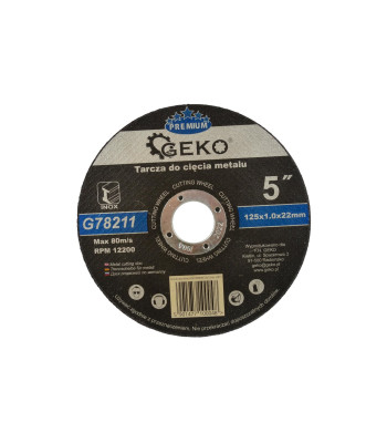 Metalo pjovimo diskas GEKO PREMIUM Inox (10/100/400) 125x1.0