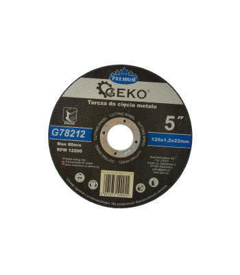 Metalo pjovimo diskas INOX GEKO PREMIUM (10/100/400), 125x1,2x22,23