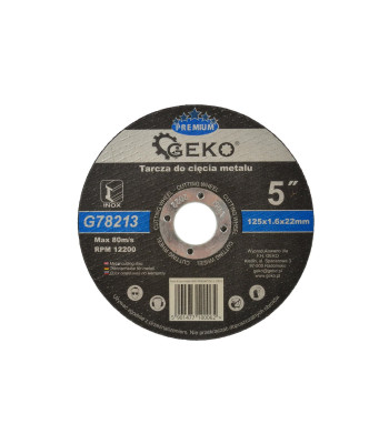 GEKO PREMIUM pjovimo diskas metalui INOX, 10/100/200/400, 125x1.6x22.23