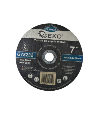 Metalo pjovimo diskas INOX, GEKO PREMIUM 180x2 (25/50/100/200)