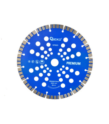 Deimantinis segmentinis turbo pjovimo diskas GEKO PREMIUM 230x10x22,2mm