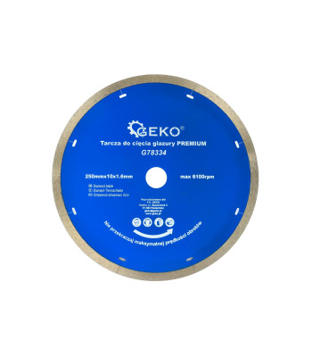 Deimantinis ištisinio pjovimo diskas plytelėms PREMIUM 250 mm x 10 mm x 1,6 mm (25)