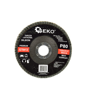 Lamelinis šlifavimo diskas „SILIKON“ GEKO PREMIUM, 125 mm, P80 (10/200)