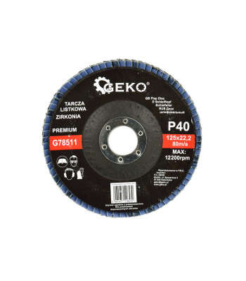 Lamelinis šlifavimo diskas „CYRKON“, GEKO PREMIUM – 125mm P40 (10/200)