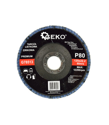 Lamelinis šlifavimo diskas GEKO PREMIUM CYRKON 125mm P80 (10/200)